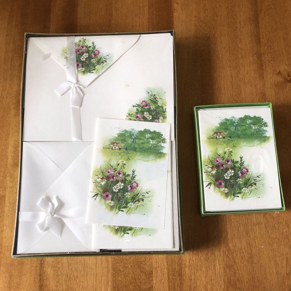 VINTAGE NEW Montag Four Seasons Spring Stationery Notecard Set In Box 1982